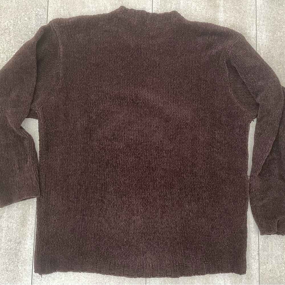 Men’s Polo Ralph Lauren Vintage Brown Crewneck Sweater cotton/rayon/linen blend